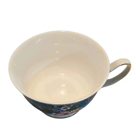 Peipocron British Floral Coffee/Tea Cup and Saucer Set With Gold Trim - 7 fl oz - Picture 6 of 9